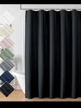 Aiyufeng Moga 3D Embossed Waterproof Fabric Shower Curtain Hotel Quality